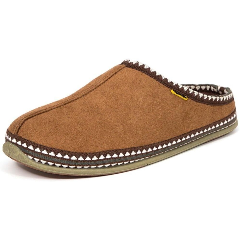 Deer Stags Wherever Men's Microsuede Moccasin Slipper Chestnut Sz 11W